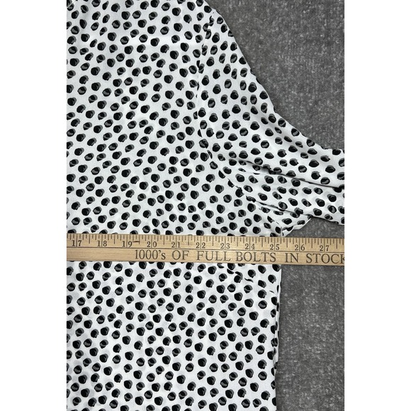 Adrianna Papell Blouse Top  Womens Sz 1X White Gray Black Geo Dot 3/4 Sleeve New - Picture 7 of 8